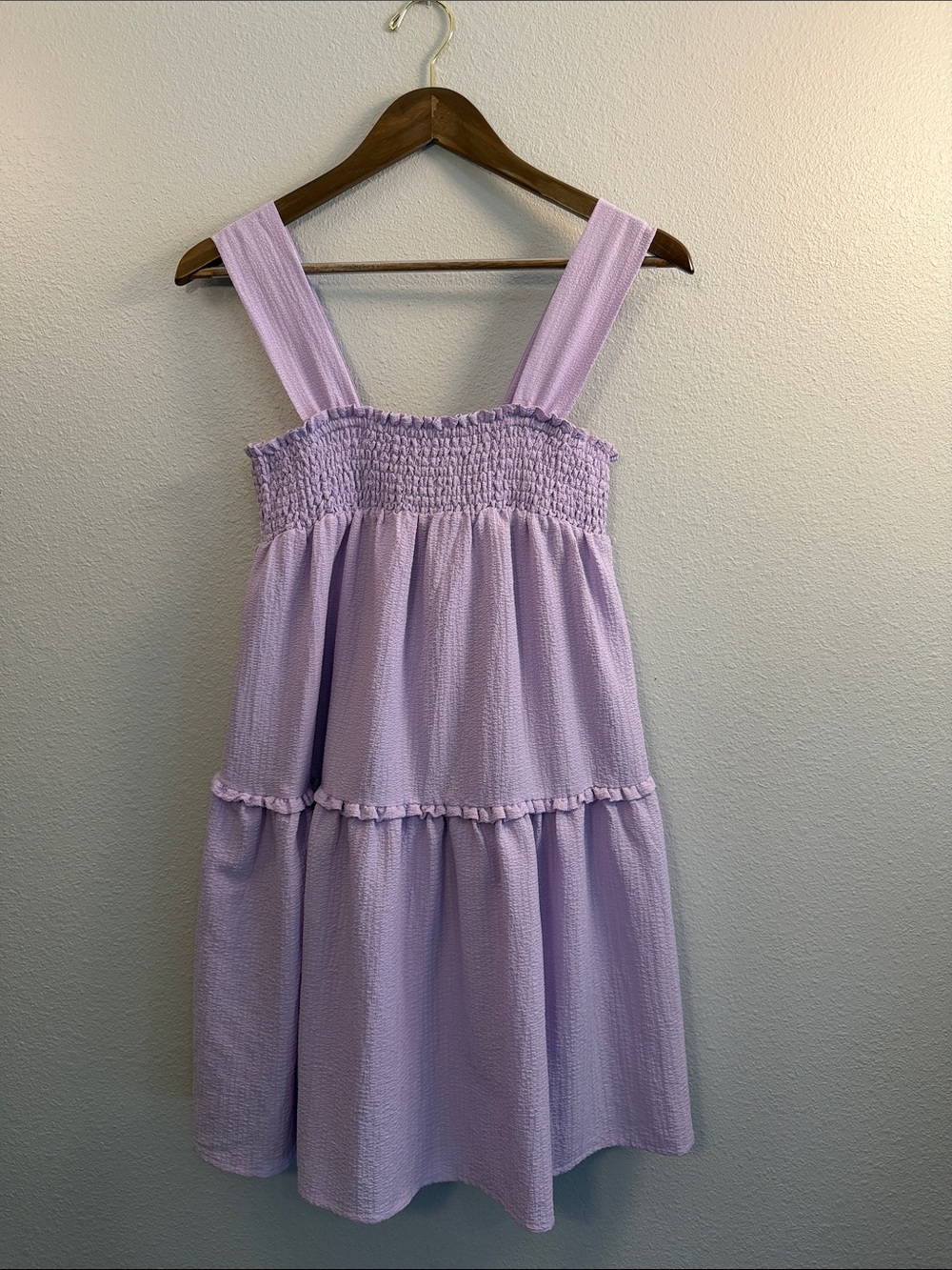Women’s Lilac Purple Sundress - Casual Summer Dress - Square Neck